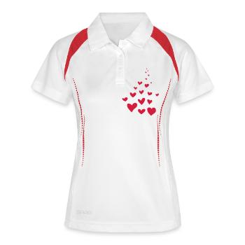 hearts - Polo respirant Femme - blanc/marine - Devant