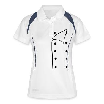 Koch Cook - Frauen Polo atmungsaktiv - Weiß/Navy - Vorne