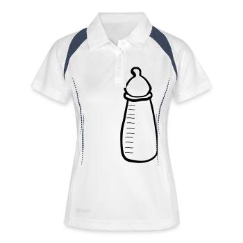 babyflasche_neurtal - Frauen Polo atmungsaktiv - Weiß/Navy - Vorne
