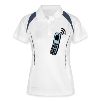 Handy - Frauen Polo atmungsaktiv - Weiß/Navy - Vorne