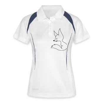 fox_01 - Polo respirant Femme - blanc/marine - Devant