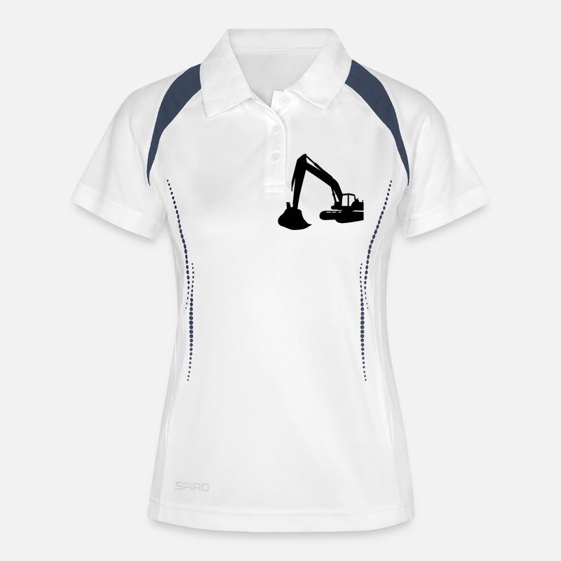 Bagger - Frauen Polo atmungsaktiv - Weiß/Navy