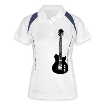 Gitarre Musik Musiker Gitarrist Rock Metal Konzert - Frauen Polo atmungsaktiv - Weiß/Navy - Vorne