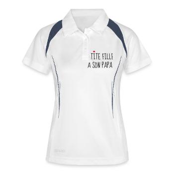 Petite fille à son Papa - Naissance - Enfant - Polo respirant Femme - blanc/marine - Devant