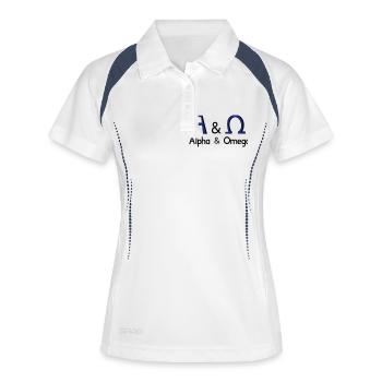 Alpha and Omega - Women's Polo breathable - white/navy - Front