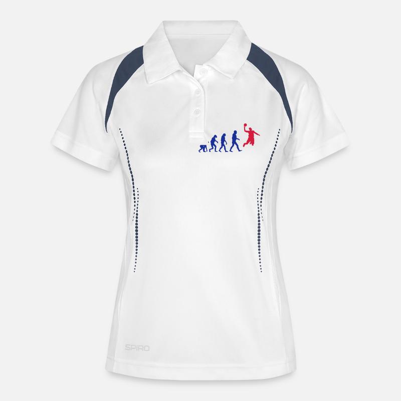 Basketball evolution logo - Polo respirant Femme - blanc/marine