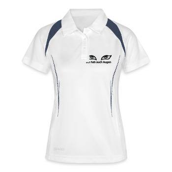 J'ai aussi YEUX - Polo respirant Femme - blanc/marine - Devant