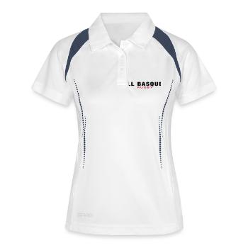 ALL BASKEN Rugby v1 (2c) - Frauen Polo atmungsaktiv - Weiß/Navy - Vorne