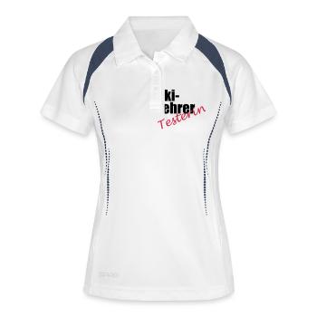 Testeur de moniteur de ski - Polo respirant Femme - blanc/marine - Devant