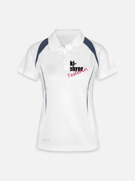 Testeur de moniteur de ski - Polo respirant Femme - blanc/marine