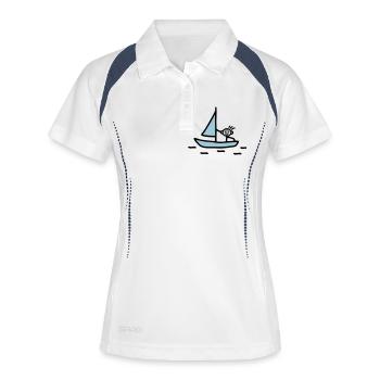 Stick figure sailing - V2 - Women's Polo breathable - white/navy - Front