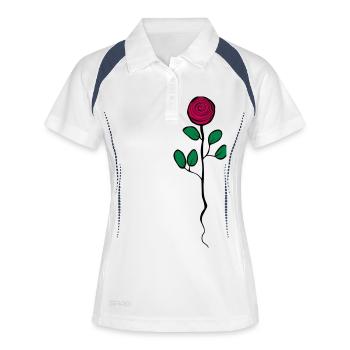 rose - Women's Polo breathable - white/navy - Front