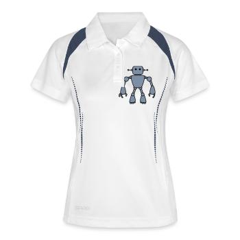 Robot Man - Polo respirant Femme - blanc/marine - Devant
