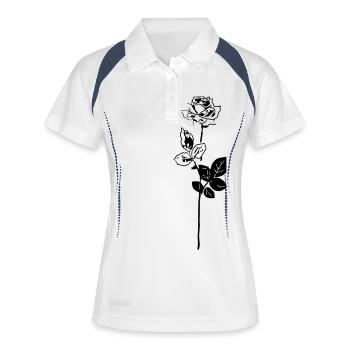 baccara rose - Frauen Polo atmungsaktiv - Weiß/Navy - Vorne