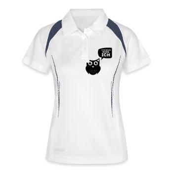 N SCHEISS MUSS ICH - EULENSHIRT - Frauen Polo atmungsaktiv - Weiß/Navy - Vorne