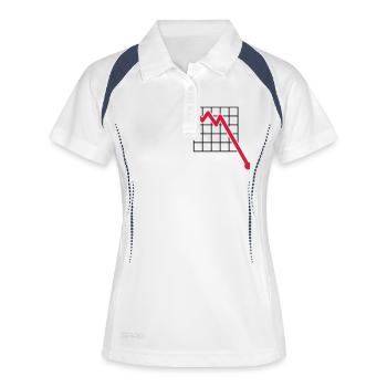 quadrillage descendant ligne verlusst flèche vers - Polo respirant Femme - blanc/marine - Devant
