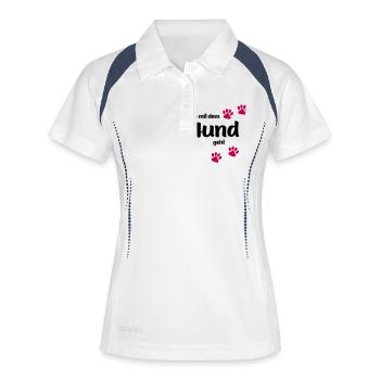 Die Mit Dem Hund Geht - Edition Colored Paw - Frauen Polo atmungsaktiv - Weiß/Navy - Vorne