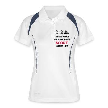 scout / scouting / scoutisme / guide - Polo respirant Femme - blanc/marine - Devant