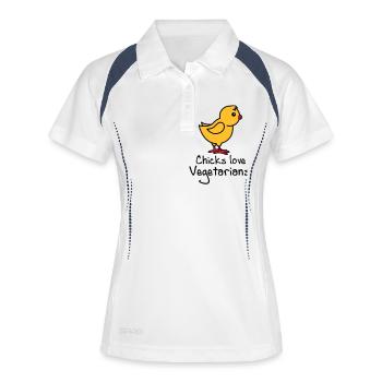 vegetarians - Women's Polo breathable - white/navy - Front
