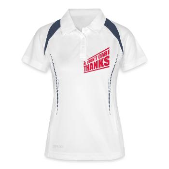 Hi I dont care - Frauen Polo atmungsaktiv - Weiß/Navy - Vorne