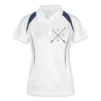 Enterrement de vie de garçon 24 - Polo respirant Femme - blanc/marine - Devant