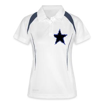 STAR 2 - Frauen Polo atmungsaktiv - Weiß/Navy - Vorne