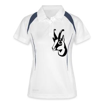 Gams - Frauen Polo atmungsaktiv - Weiß/Navy - Vorne