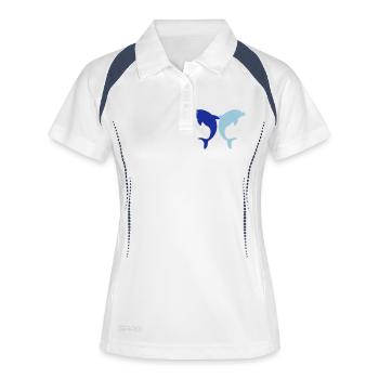 delphine2 - Frauen Polo atmungsaktiv - Weiß/Navy - Vorne