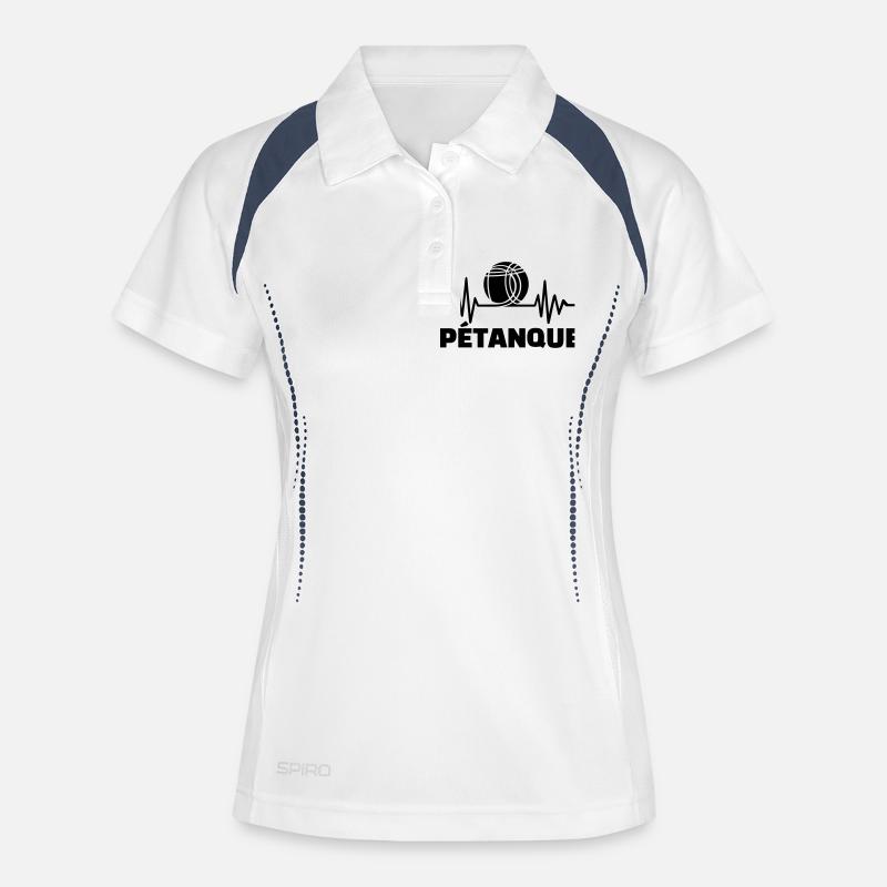 Petanque - Women's Polo breathable - white/navy