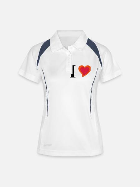 I Heart - Women's Polo breathable - white/navy