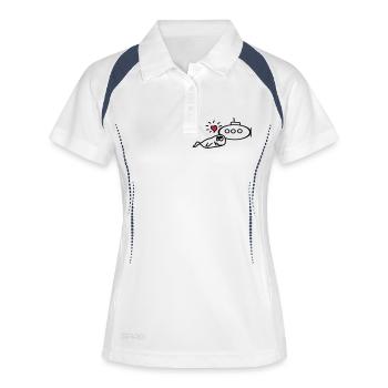 whale loves uboot - Women's Polo breathable - white/navy - Front