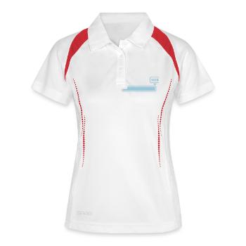 100 % - Frauen Polo atmungsaktiv - Weiß/Navy - Vorne