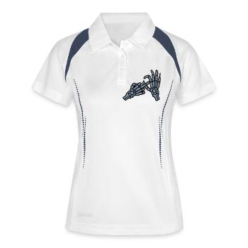 Trou Majeur Doigt Geste Squelette - Polo respirant Femme - blanc/marine - Devant