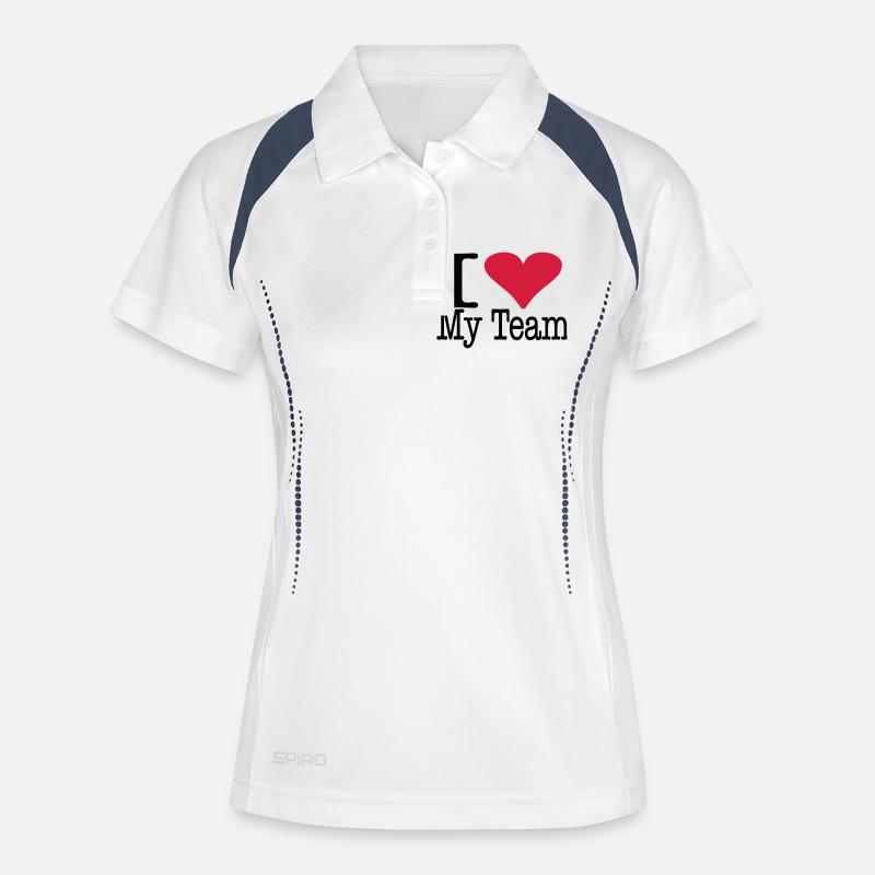 ilovemyteam - Women's Polo breathable - white/navy