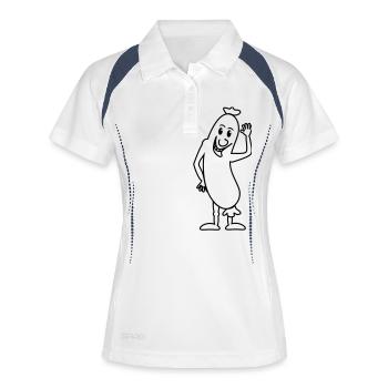 Wurst - Frauen Polo atmungsaktiv - Weiß/Navy - Vorne