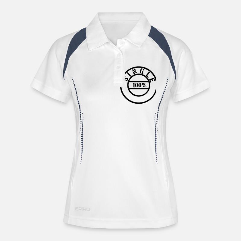 Single - Frauen Polo atmungsaktiv - Weiß/Navy