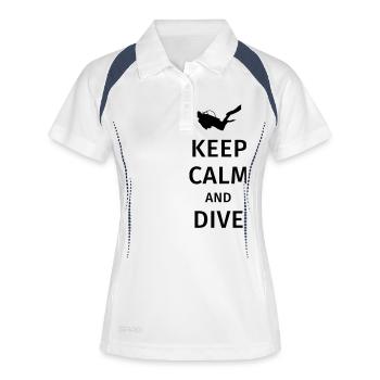 keep calm and dive - Polo respirant Femme - blanc/marine - Devant