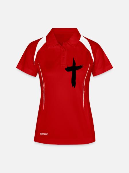 jesus cross painted - Women's Polo breathable - white/navy