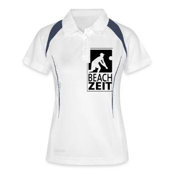 Beach Baggerspieler (hoch) - Frauen Polo atmungsaktiv - Weiß/Navy - Vorne