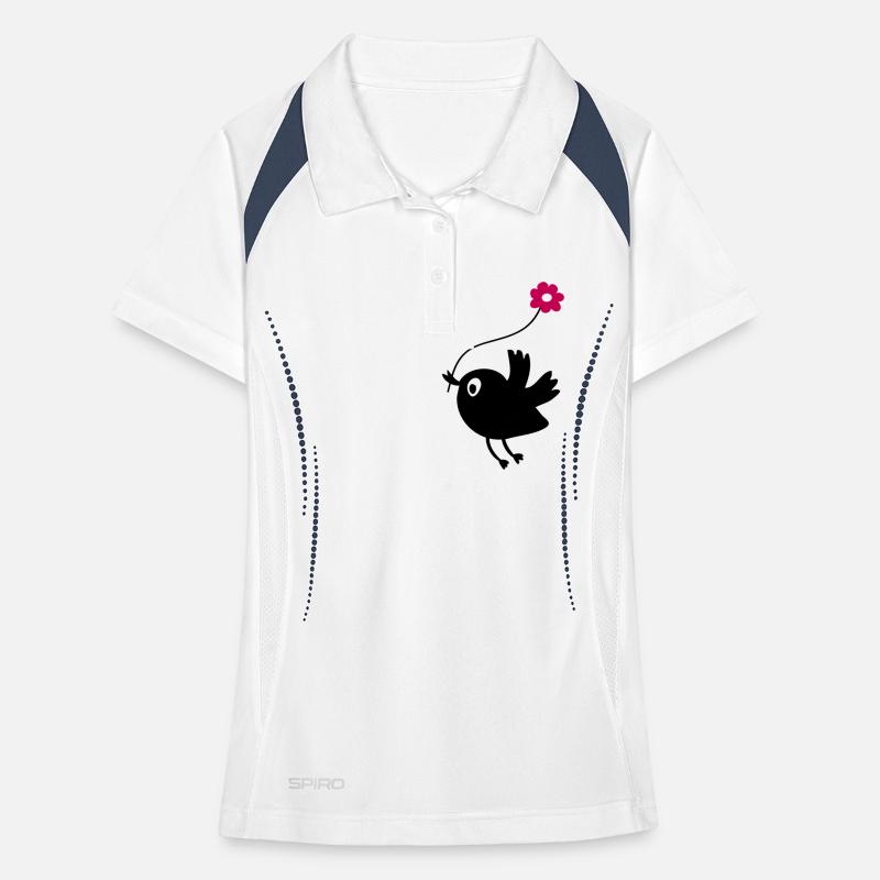 Oiseau de vol cale fleur Polo respirant Femme
