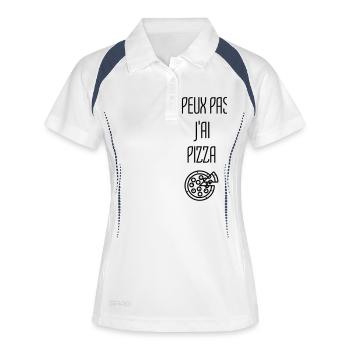 Hamburger Fast Food Burger Pizza Frites Gras - Polo respirant Femme - blanc/marine - Devant