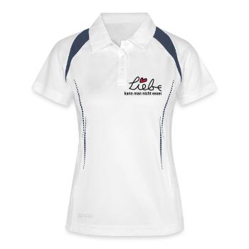 You can not eat love - t-shirt gift - Women's Polo breathable - white/navy - Front