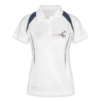 love tin can telephone couple shirt - boy - Frauen Polo atmungsaktiv - Weiß/Navy - Vorne