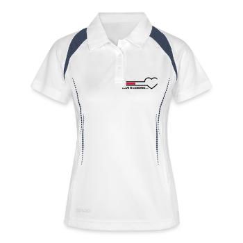 love_is_loading_2c - Polo respirant Femme - blanc/marine - Devant