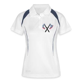 Axt - Blut - Frauen Polo atmungsaktiv - Weiß/Navy - Vorne
