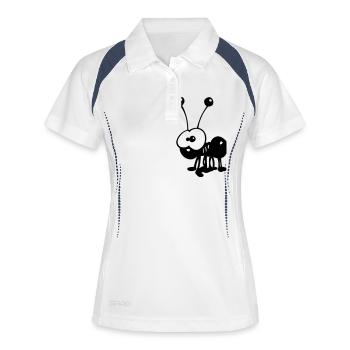 Ameise - Frauen Polo atmungsaktiv - Weiß/Navy - Vorne