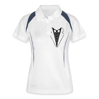 Anzug Fliege - Frauen Polo atmungsaktiv - Weiß/Navy - Vorne