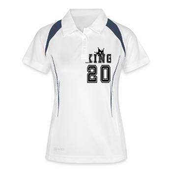 king 20 - Polo respirant Femme - blanc/marine - Devant