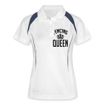 Fencing queen - Frauen Polo atmungsaktiv - Weiß/Navy - Vorne