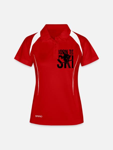 born to ski 04 freestyle - Polo respirant Femme - blanc/marine